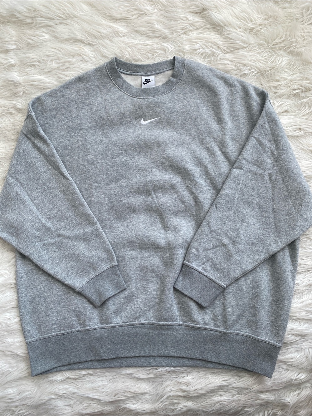 Nike | Oversized Crewneck Sweatshirt with White Swoosh